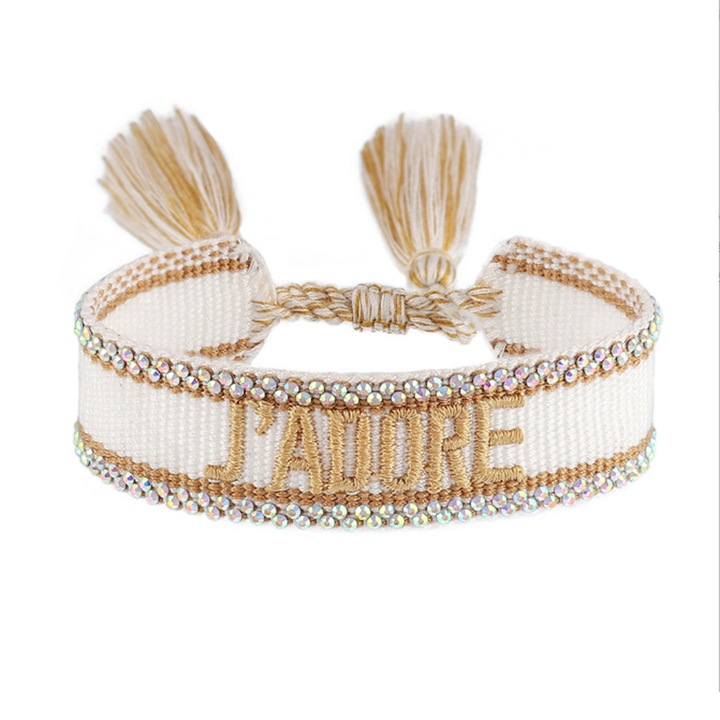 Bratara unisex, tesatura in, kaki, 15x2cm, reglabila