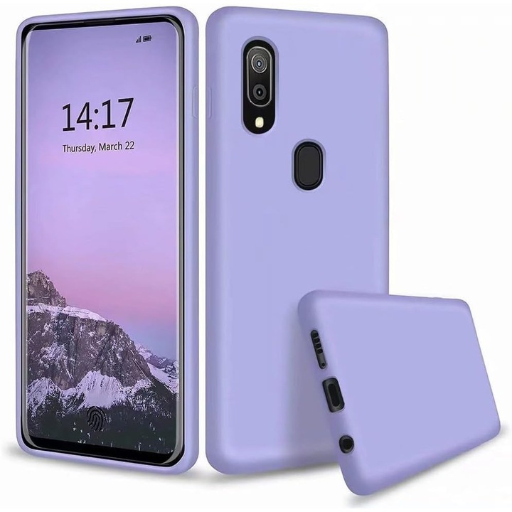 Husa compatibila cu Samsung Galaxy A20/A30, anti-soc, subtire, elstica, Mov