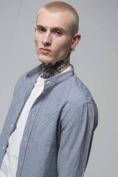 United Colors of Benetton, Mao galléros pamuting, Fehér/Tengerészkék