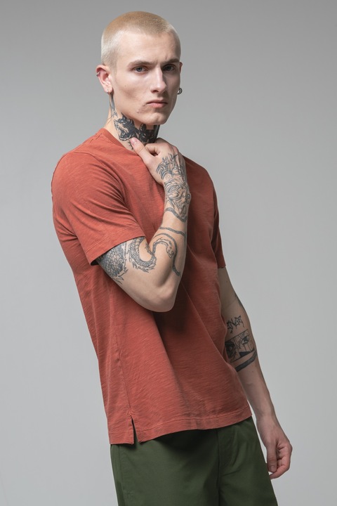 United Colors of Benetton, Tricou cu decolteu rotund, Caramiziu