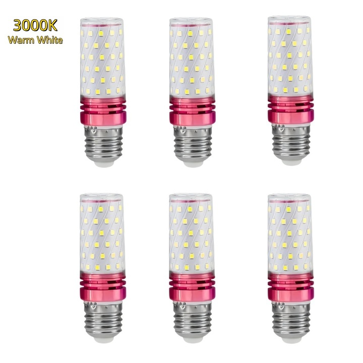 Set 6 becuri WeGolden LED E27 16W Alb cald, Clasa energetica G