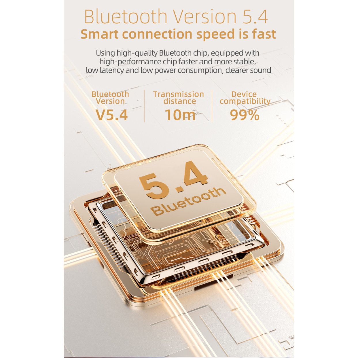 Difuzor de bar, Bluetooth 5.4, afisaj digital cu LED-uri, conductie osoasa, cronometru, expansiune card TF, zgomot alb incorporat, compact si portabil, alb