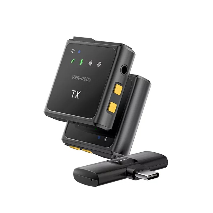 Microfon telefon mobil Ven-Dens, VD-MIC013, Stereo Hi-Fi, USB Tip-C, Bluetooth, Reducere zgomot,