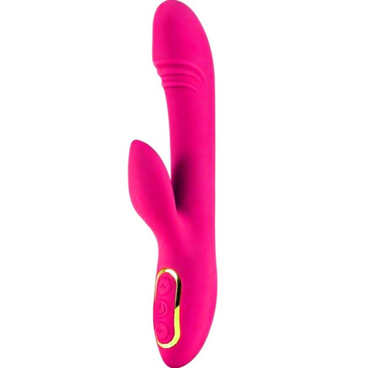 Vibráló dildó, puha szilikon, dupla stimuláció, 20x4cm