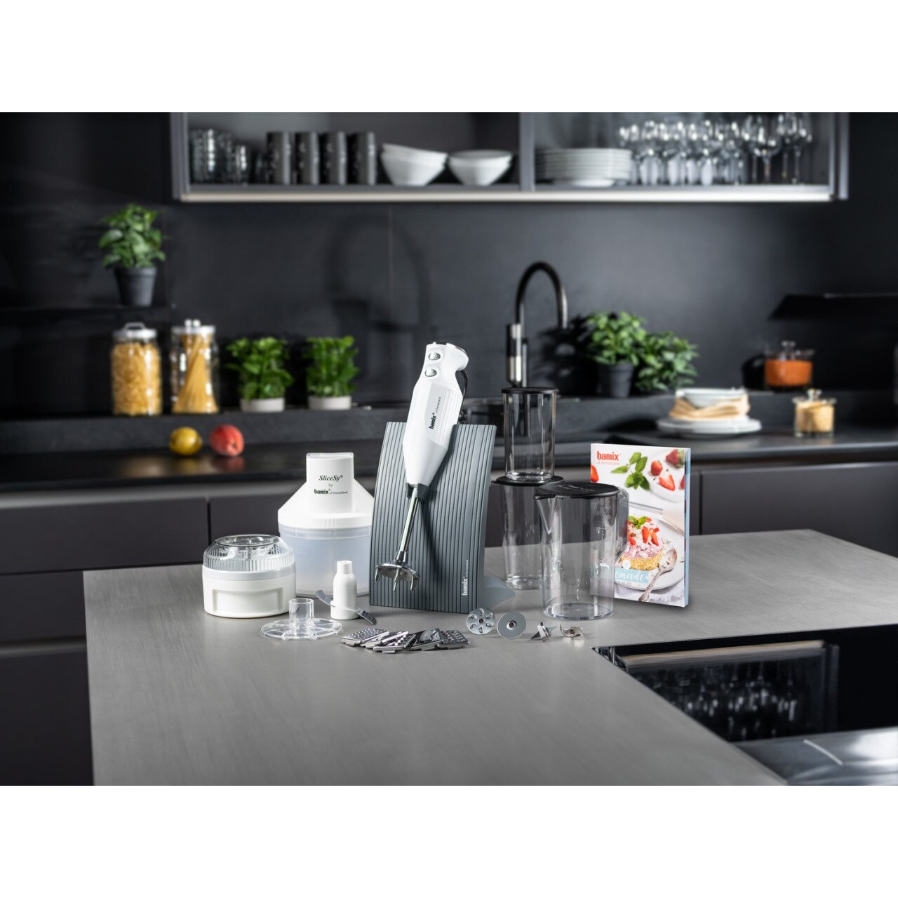 Mixer BAMIX Baking 200W, 4 lame, SliceSy, Procesor, Motor