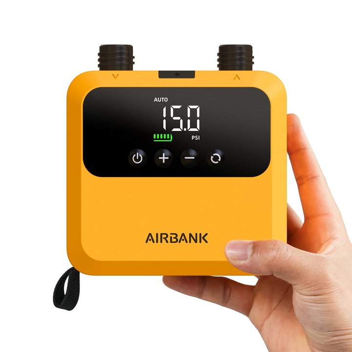 Airbank Mini Sup Pulse Pro elektromos légpumpa, szuper kicsi, újratölthető, hordozható elektromos Sup pumpa, max. 20 Psi, kefe nélküli motoros légpumpa kajakokhoz, felfújható csónakokhoz, sátrakhoz, sárkányokhoz