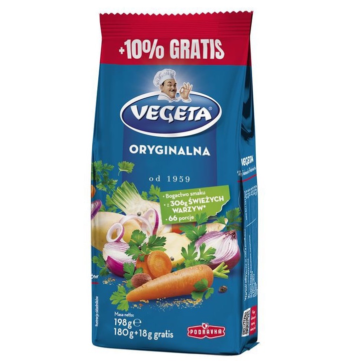 Condiment Podravka Vegeta 180g, legume uscate, sare iodata