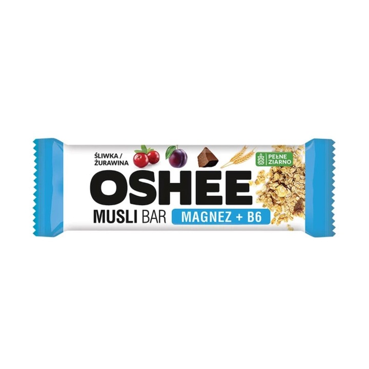 Oshee Musli Bar Supliment alimentar baton de cereale prune merisoare 40 g