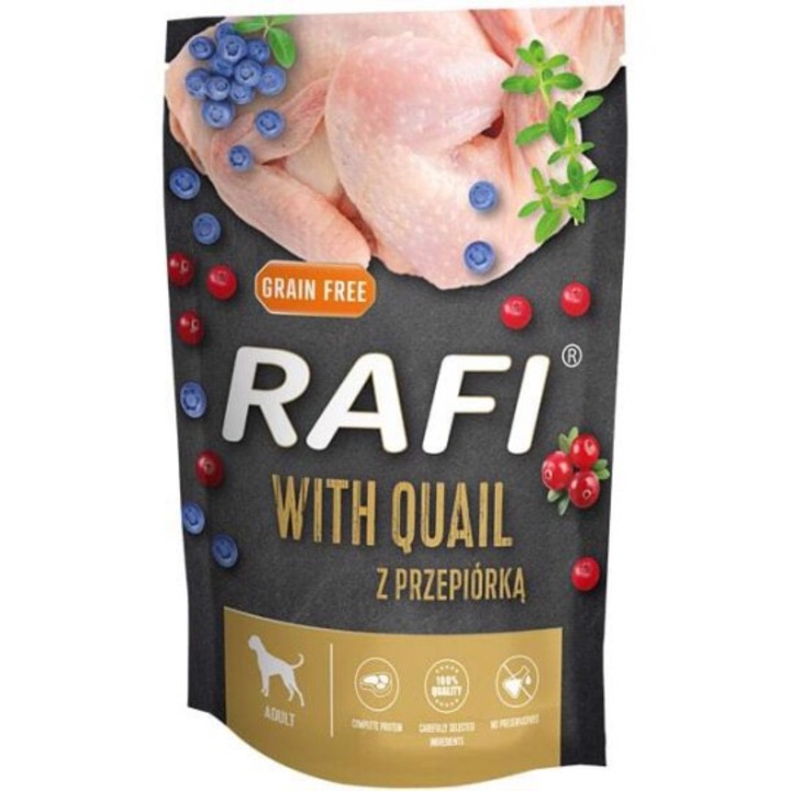 Dolina Noteci Rafi nedves kutyatáp fürjjel, áfonyával és vörös áfonyával 500g