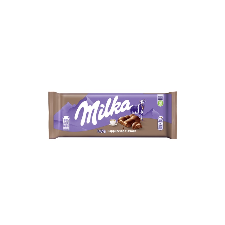 Ciocolata cu lapte Milka Bubbly cu umplutura de lapte si aroma de