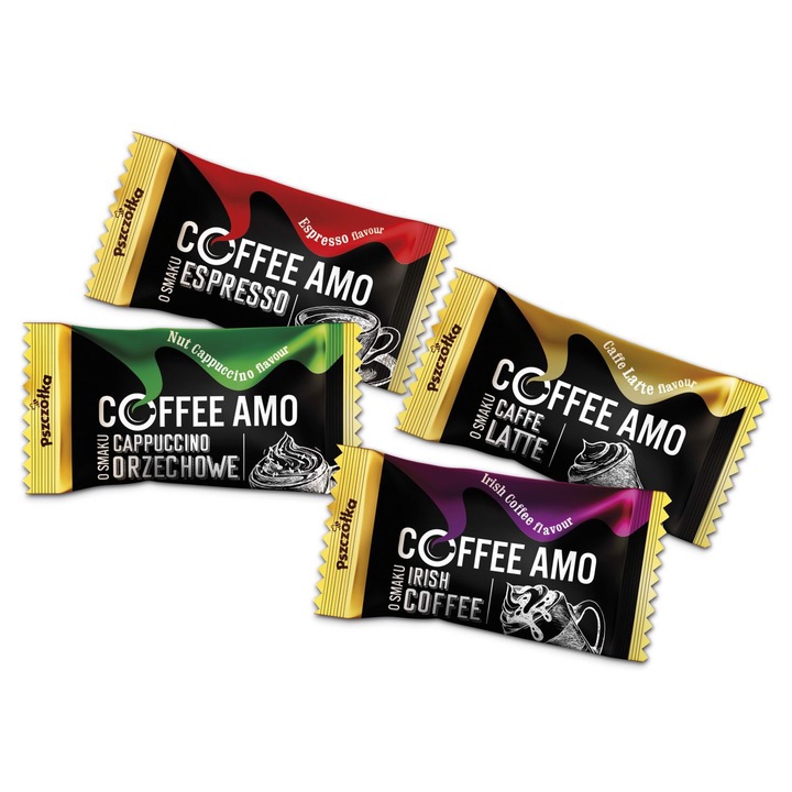 Bomboane cu aromă de cafea PSZCZÓŁKA, set 1 kg, espresso, latte, cappuccino, cafea irlandeză