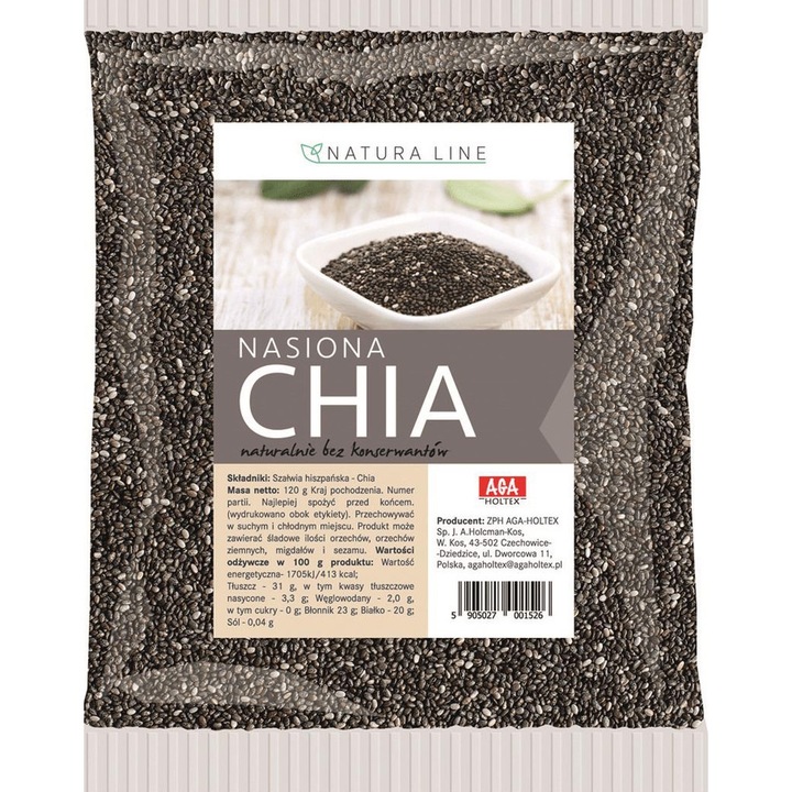 Seminte de Chia AGA HOLTEX 120g, omega-3, omega-6