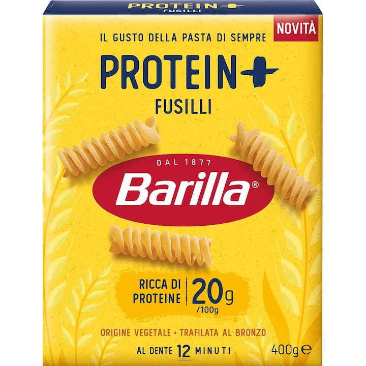Paste proteice Fusilli Protein+, Barilla, 400 g