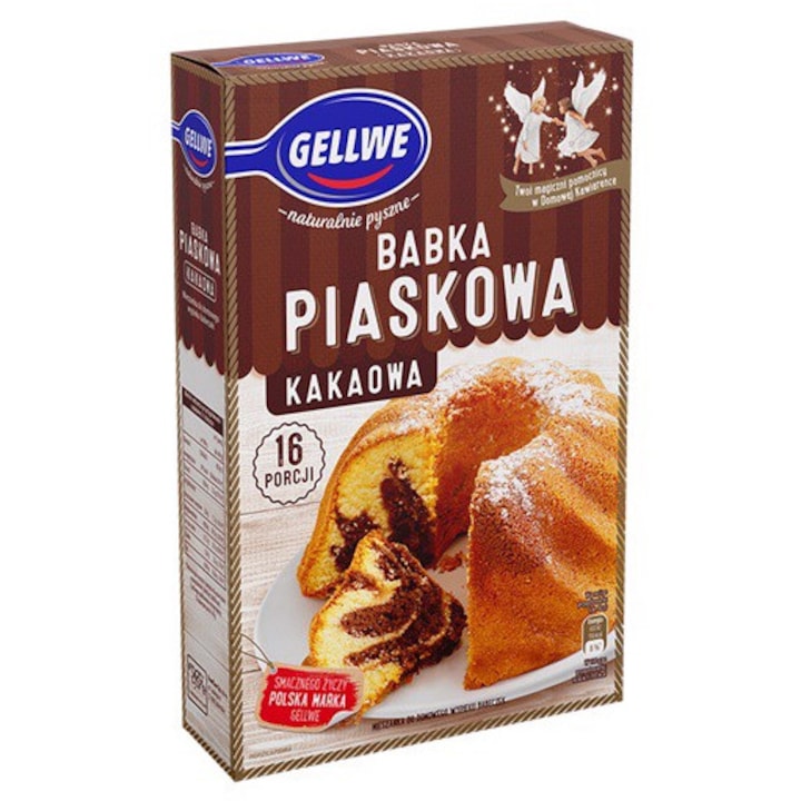 Amestec de copt cu cacao si nisip Gellwe pentru prajituri, 385 g