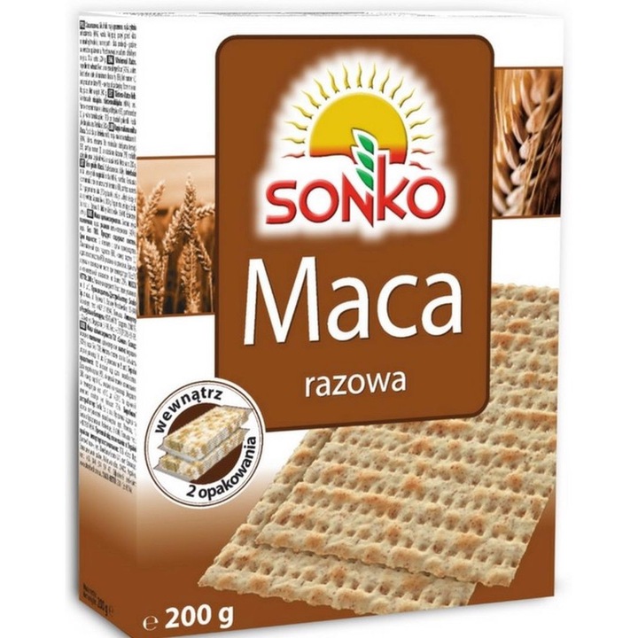 Paine Maca Sonko, 200g, 16 buc, faina integrala