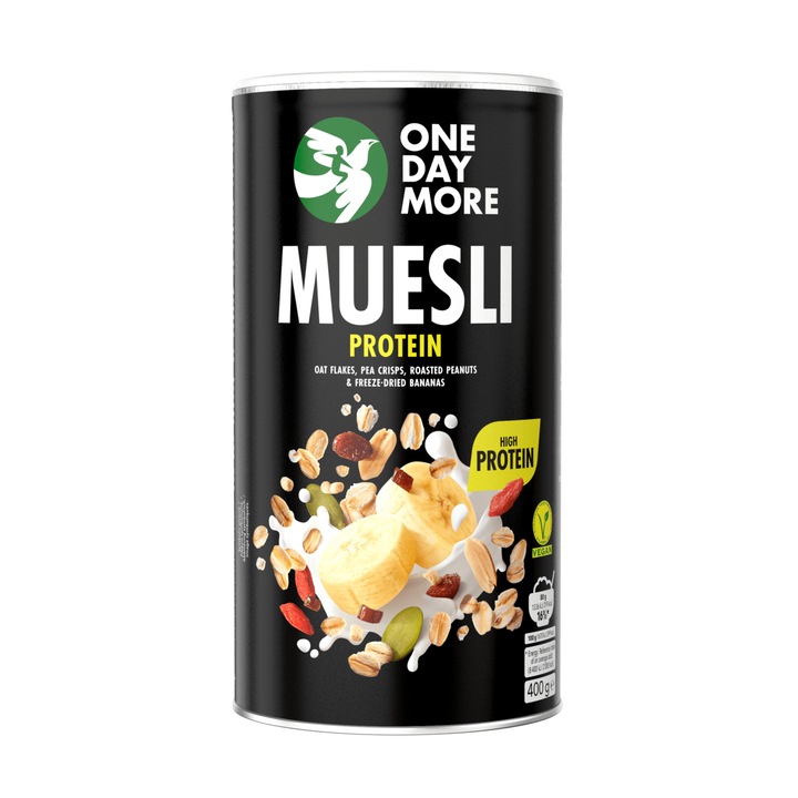 Musli cu banane si proteine OneDayMore Melvit, 400g