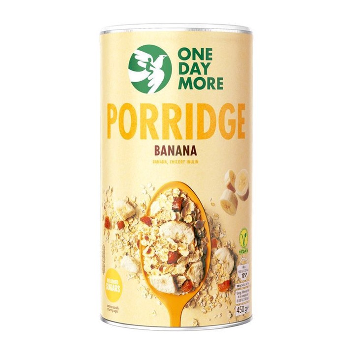 OneDayMore Fulgi de ovaz cu banane fara zahar Melvit, 450g