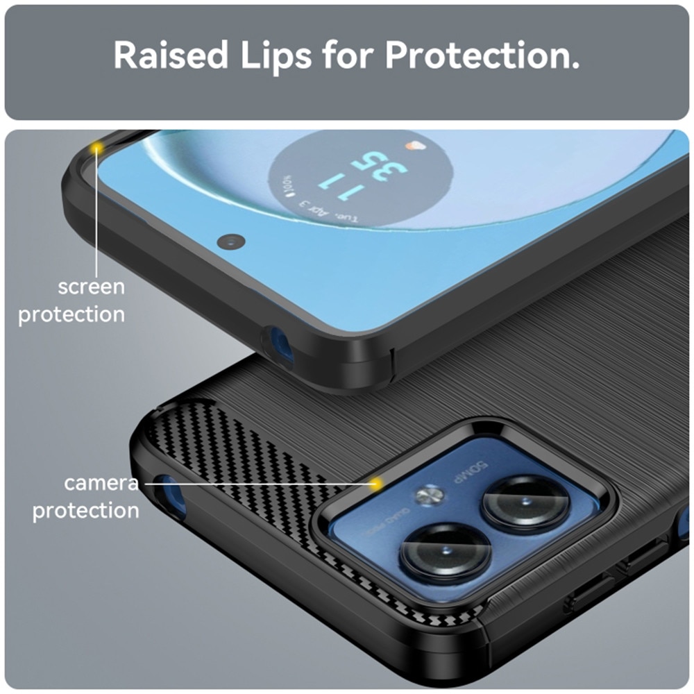 Husa Motorola Moto G14 Asteroid GSM Carbon Silicone, negru