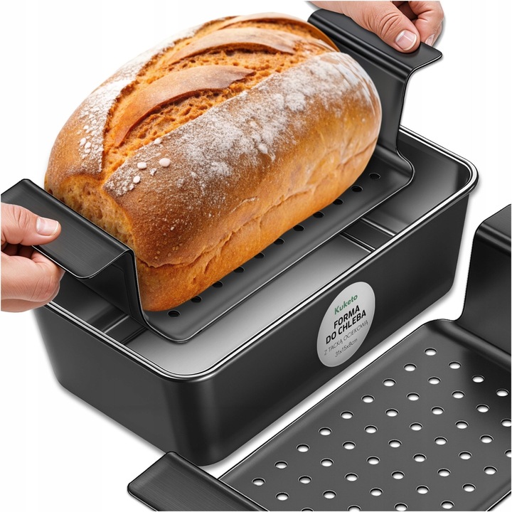 Tava De Copt, Kuketo, Paine, Fabricata Din Otel Carbon De Inalta Calitate, Strat Antiaderent Care Previne Lipirea, Usor De Curatat, Lavabila In Masina De Spalat Vase, Rezistenta La Temperaturi Ridicate, 31 Cm X 15 Cm X 8 Cm, Multicolor, 2