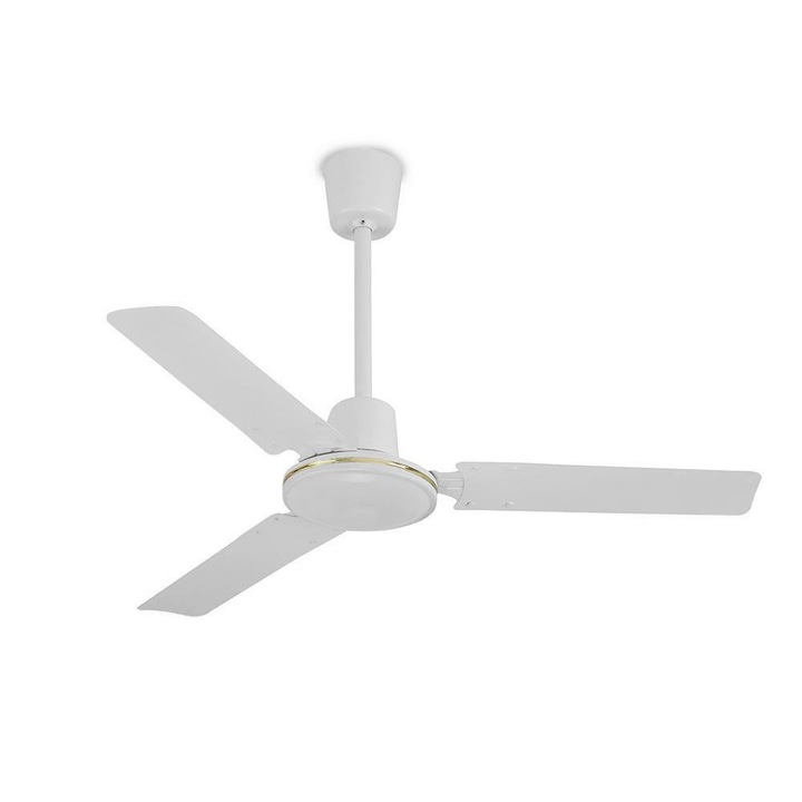 Вентилатор Muhler MCD-4048, Таванен, 48'', 3 метални перки, 5 скорости, 60W, Диаметър на перките: 122 сантиметра, Бял