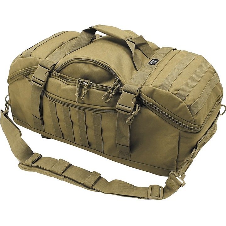 Taktikai sporttáska 48L MFH, Coyote, 60x35x20cm, MOLLE rögzítésekkel