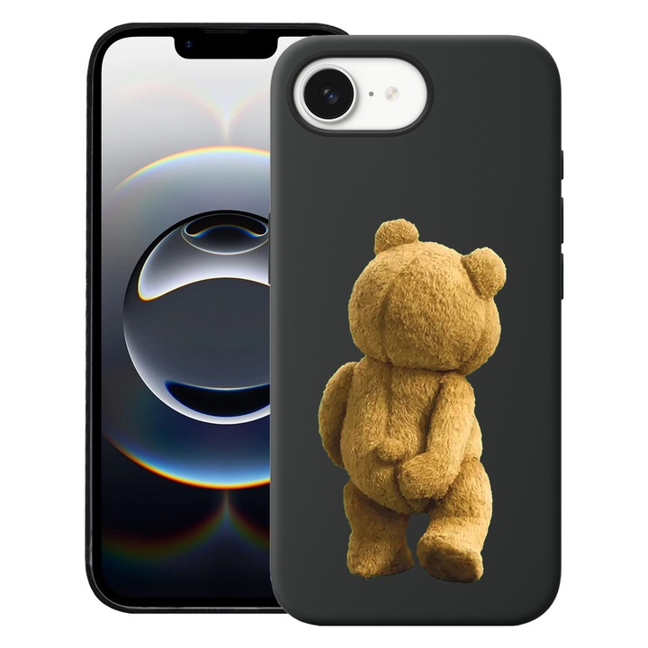 BestCase® Husa pentru Apple iPhone 16e, Premium Slim Silicon 1.2MM, Teddy Bear Hidden Shot, Microfibra in interior, Antisoc, Protectie camera si ecran, 1996676 PB 1441