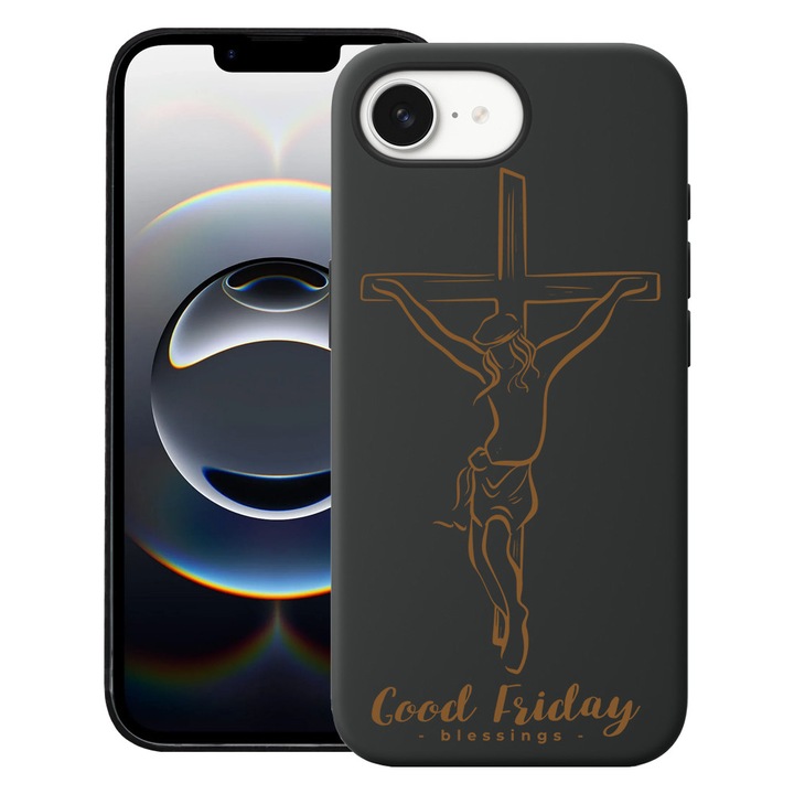 BestCase® Husa pentru Apple iPhone 16e, Premium Slim Silicon 1.2MM, Good Friday Blessing, Microfibra in interior, Antisoc, Protectie camera si ecran, 1996676 PB 1787