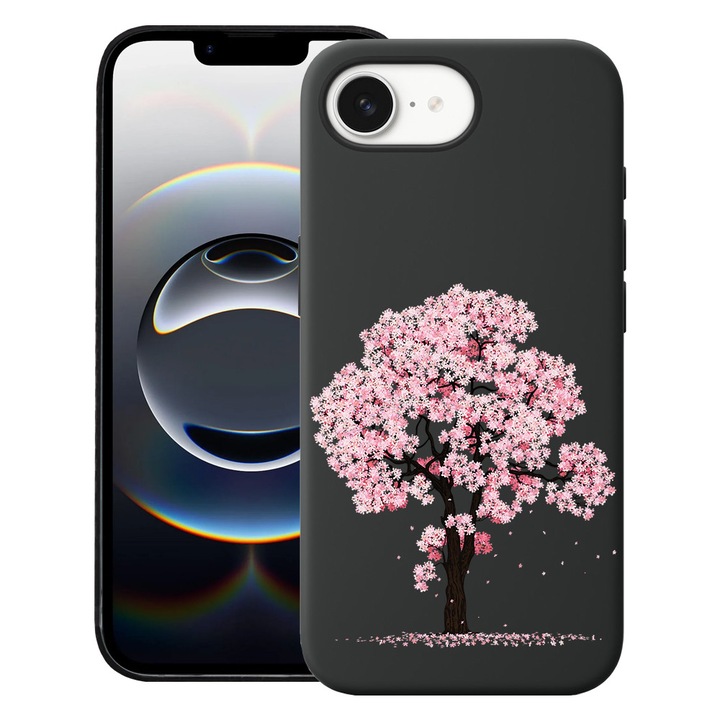 BestCase® Husa pentru Apple iPhone 16e, Premium Slim Silicon 1.2MM, Cherry Blossom Trees, Microfibra in interior, Antisoc, Protectie camera si ecran, 1996676 PB 1833