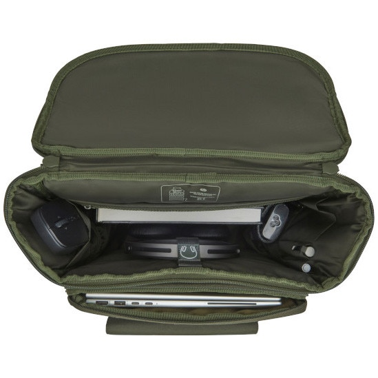 Rucsac modular pentru laptop HP 15.6 inch, design modular 3-in-1 (rucsac, husa, plic), capacitate de 27L, poliester rezistent la apa, 51% plastic reciclat post-consum (61 de sticle), verde