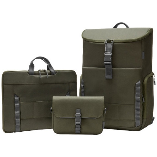 Rucsac modular pentru laptop HP 15.6 inch, design modular 3-in-1 (rucsac, husa, plic), capacitate de 27L, poliester rezistent la apa, 51% plastic reciclat post-consum (61 de sticle), verde