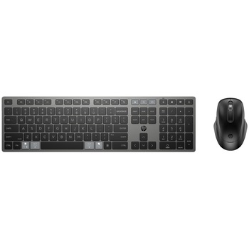 Kit tastatura si mouse wireless HP 720 Dual-Mode, reincarcabile ultra-rapid prin USB-C, autonomie de 2 luni, comutare intre dispozitive multiple (Bluetooth + Dongle), 60% materiale reciclate, negru