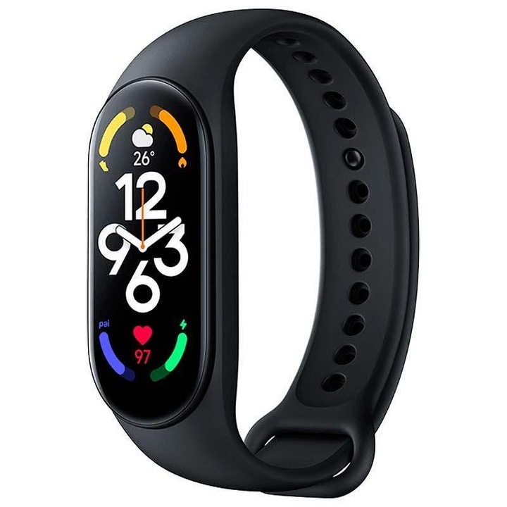 Xiaomi Mi Smart Band 7 okosórács szíj, szilikon, fekete