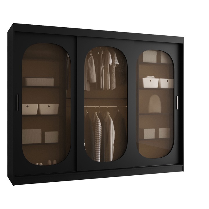 Dulap Tirkon 250, MIRJAN 24, Negru, 250x62x200 cm