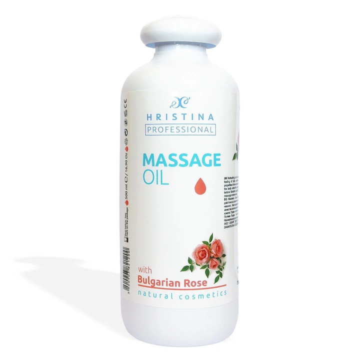 Bolgár rózsás masszázsolaj, Hristina Cosmetics, Öregedésgátló, Hidratáló, 500 ml