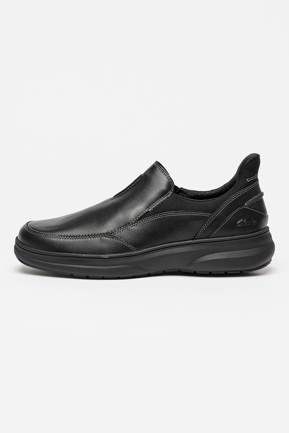 Clarks, Pantofi slip-on de piele Mullan, Negru, 6.5