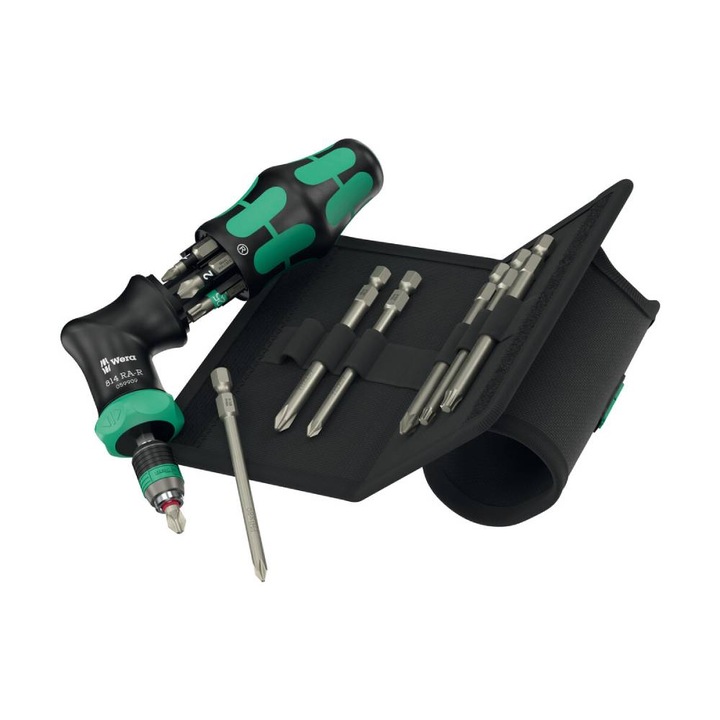 Set surubelnita cu biti Wera Kraftform Kompakt Pistol RA-R 2 cu 13 piese si husa