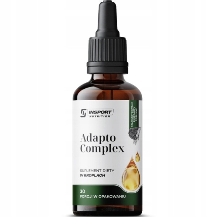 Adaptogén Komplex Cseppek – Ashwagandha, Süngomba, Rhodiola, Ginzeng, Schisandra – Stressz, Memória, Energia – 30ml, INSPORT