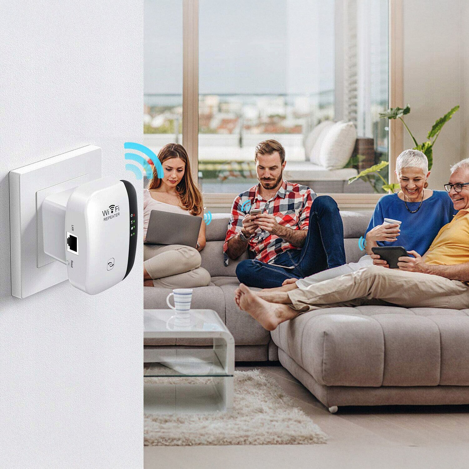 Semnal Router Cu Sim Amplificator Semnal Retea Wireless-N RENEW FORCE®, Repeater WiFi ...