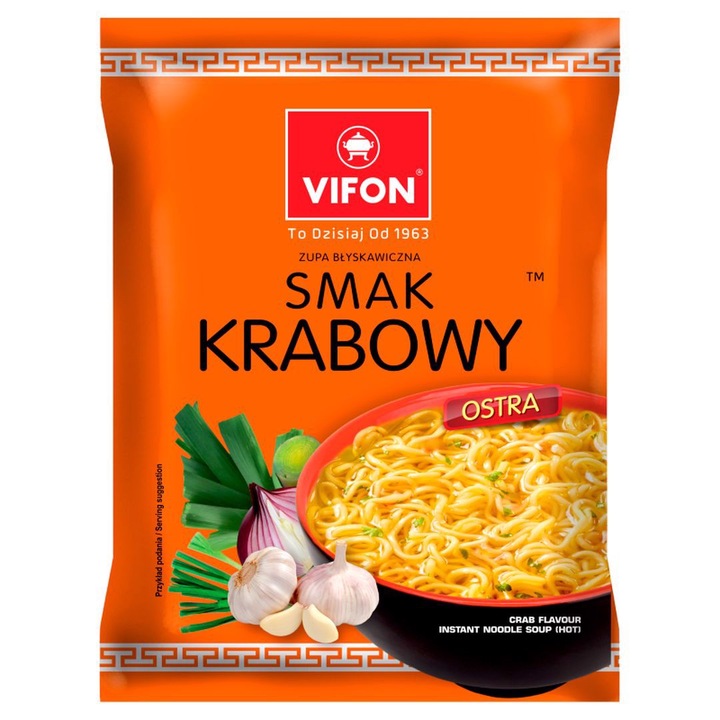 Supa instant Vifon cu aroma de crab, picant, 70 g