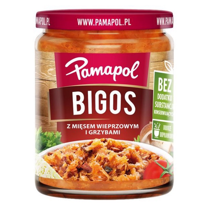 Pamapol Bigos cu carne de porc si ciuperci uscate 500 g