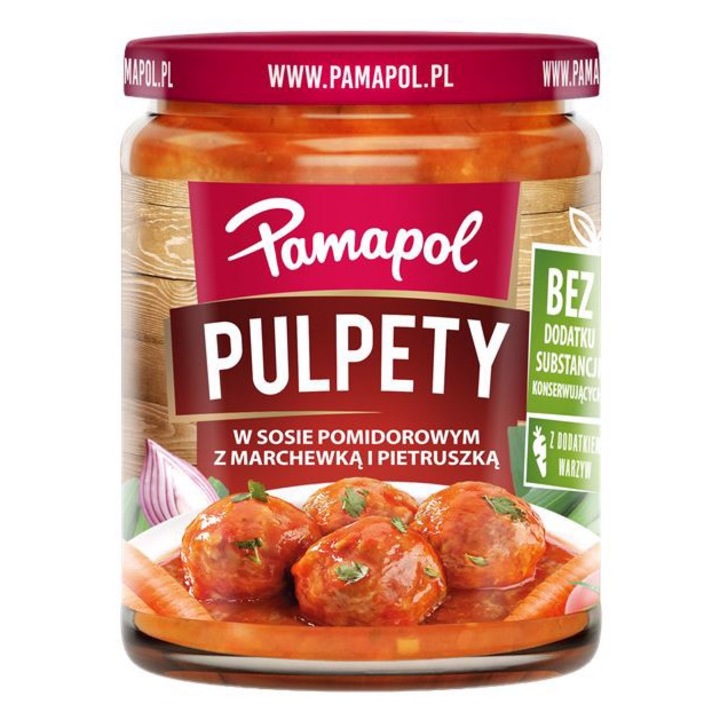 Chiftele Pamapol in sos de rosii cu morcovi si patrunjel 500 g