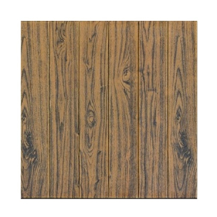 Set 10 Placi Tapet 3D, 70 x 70 cm, Grosime 3 mm, din Rasina, Tip Placi de Lemn, Suprafata Acoperita 4.9 mp, Maro Inchis
