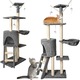 Ansamblu joaca pisici, Selgot, Dimensiune 139 x 49, Cu 5 nivele, 3 jucarii Incluse, Culoare Gri