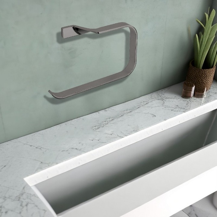 Поставка за кърпи Inter Ceramic Риана ICA 2823G, Сив Сатен