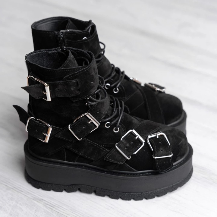 Bocanci Exclusives, velur negru, Negru