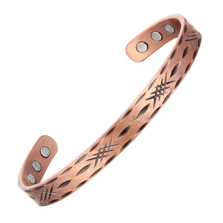 Bratara magnetica XTERRA, Model VS740, 185x15x2 mm, 6 magneti Neodim, latime marita, terapie intensa