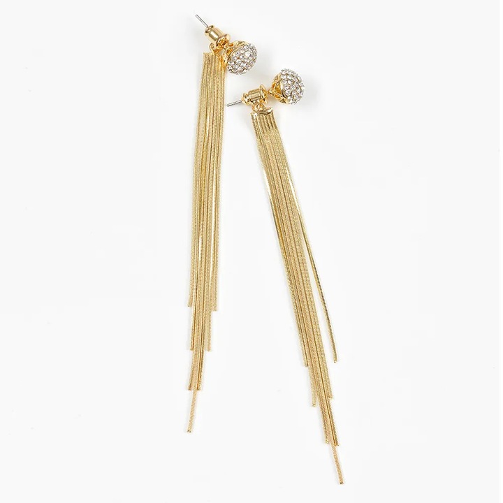 Cercei aurii cu franjuri metalici, Meli Melo Paris