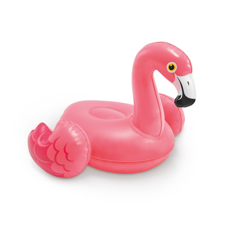 Saltea de plaja gonflabila, Intex, Flamingo, Roz