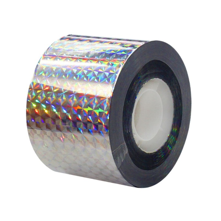 Светлоотразителна лента срещу птици, гълъби, скорци, врани, ролка 2,4 см x 300 м, предпазва овощна градина, градина, лазерен холографски модел, Nebloria