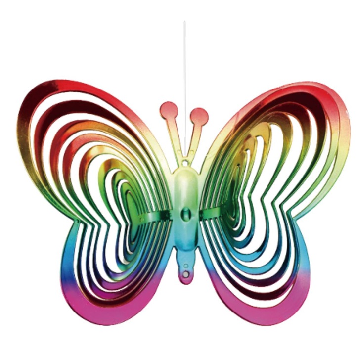 Speritoare pentru pasari, Wind Spinner, decoratiune gradina, indeparteaza porumbeii graurii, ciorile, model holografic laser, Nebloria, 22 x 6 x 15 cm